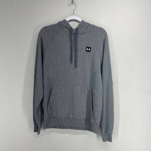 Under Armour Cold Gear Loose Fit Hoodie Sweatshirt Mens Small Gray Logo Pockets